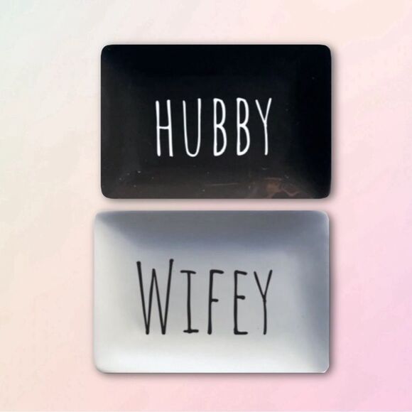 Custom, Hubby & Wifey, Ceramic Bath Trinket Tray, NEW - Picture 8 of 8